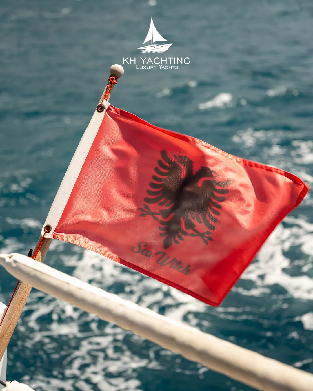 Albanian flag aboard Sea Witch